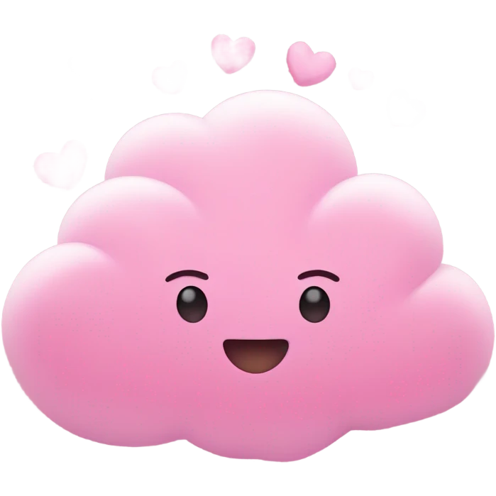 Pink cloud with dangling pink hearts  emoji