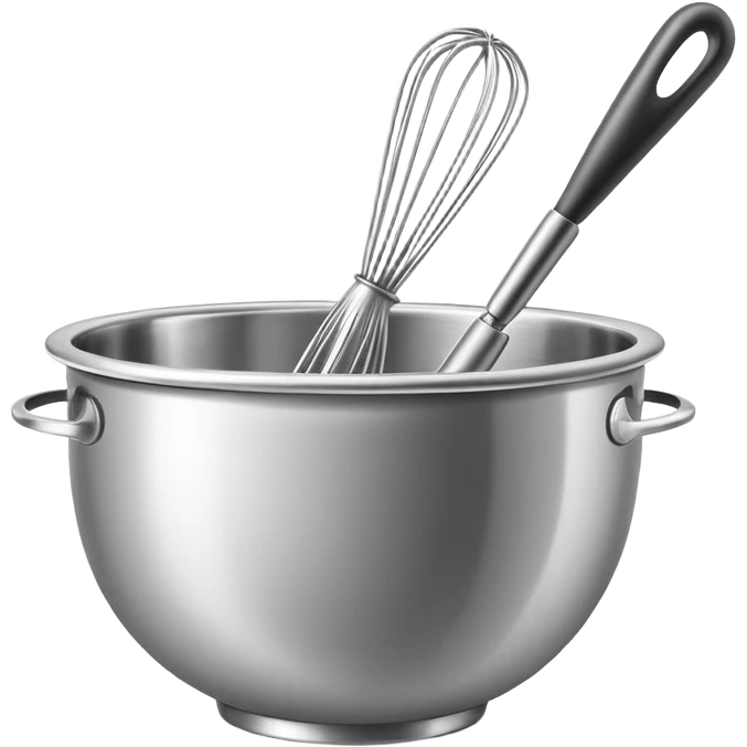 mixing bowl and whisk, simple and bright emoji