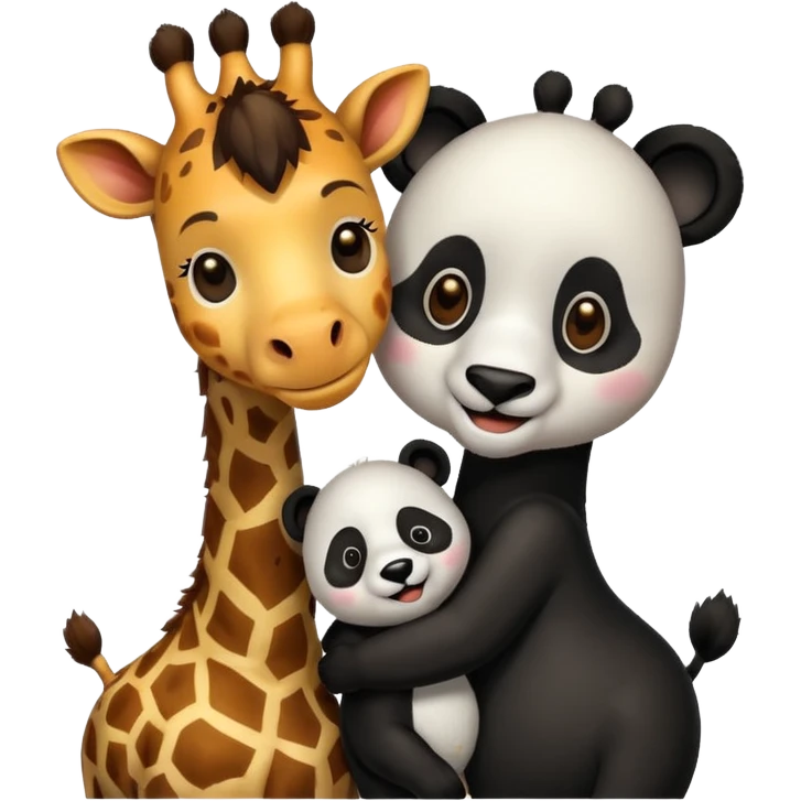 giraffe and panda as couple emoji