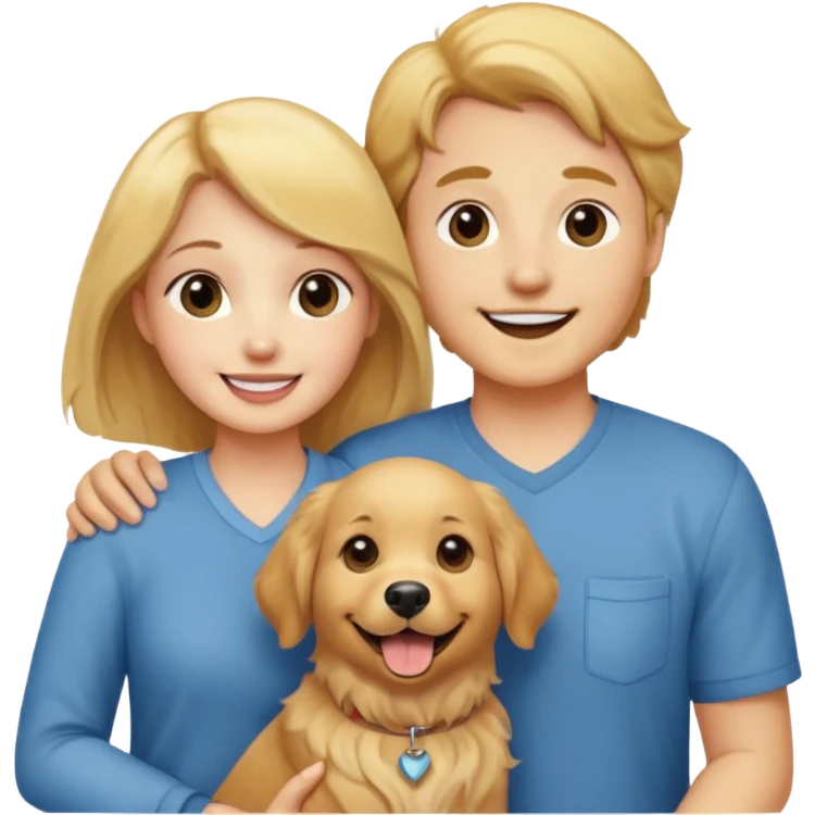 couple and their pet dog emoji