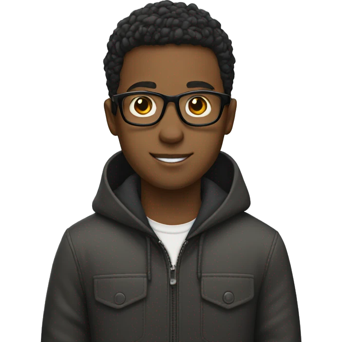 boy with glasses and car emoji
