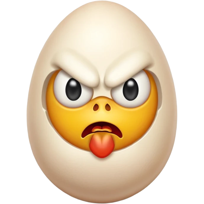 chiken egg with human mad face and feets emoji