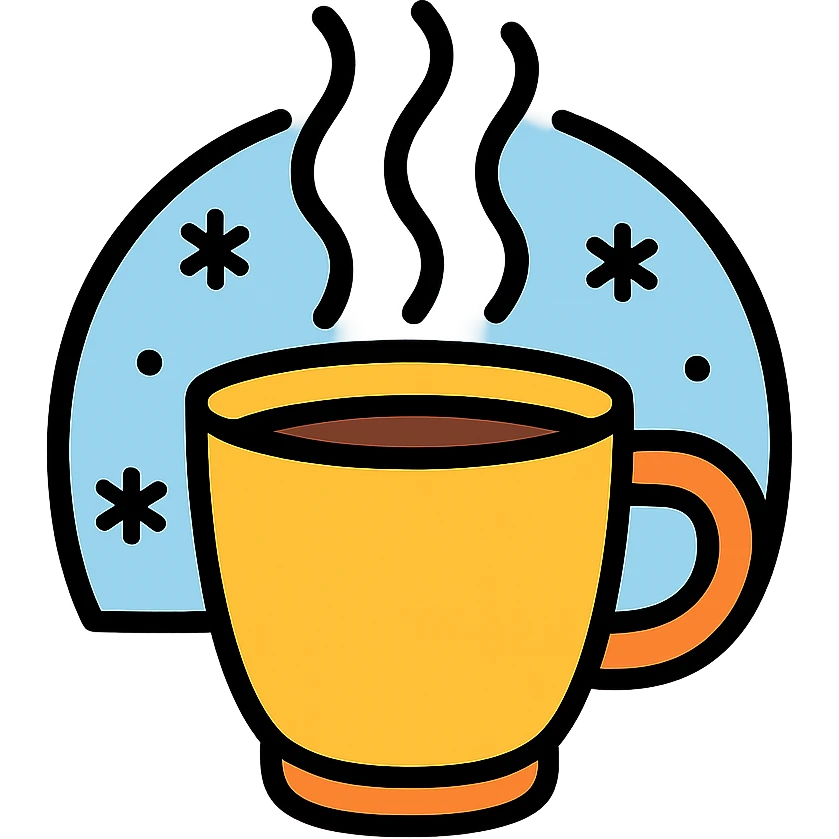 Hot steaming cup of coffee or tea in cold weather emoji