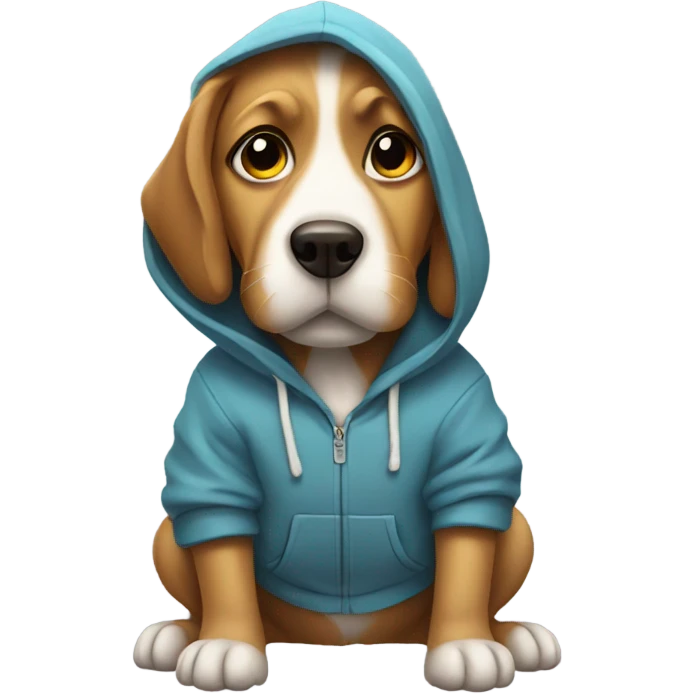 Dog wearing a hoodie  emoji