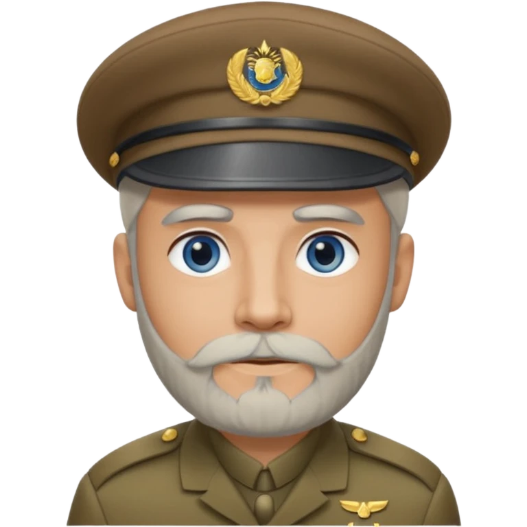 A man in military lhaki colored beret with grey beard emoji