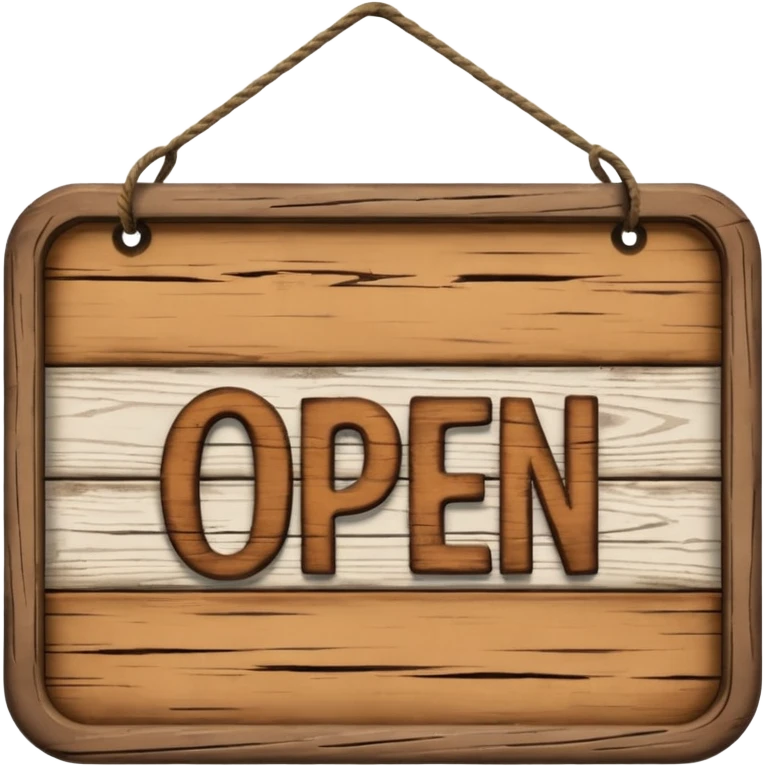 wooden open sign emoji