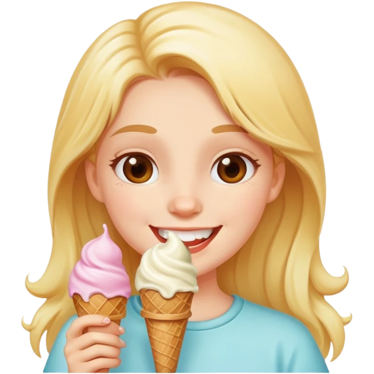 girl having ice cream  emoji