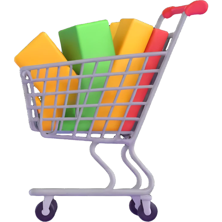shopping cart with furniture emoji