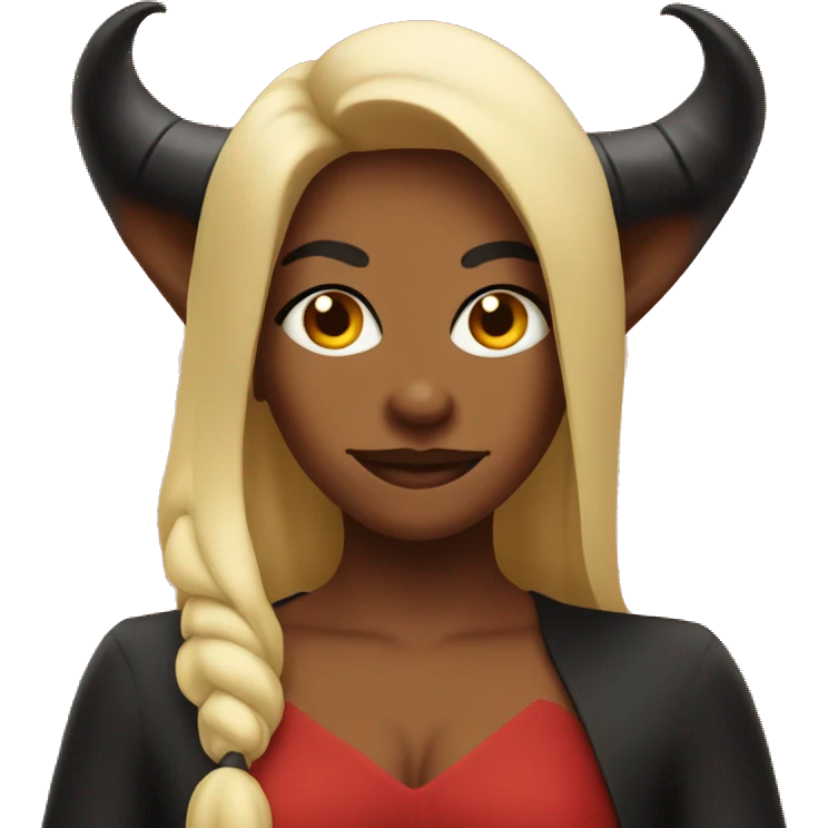 Black and blonde devil emoji