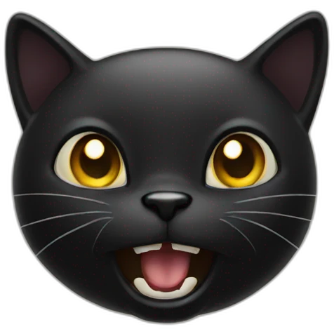 Black Cat yelling emoji