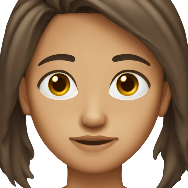 Dark brown hair brown eyes and tan skin emoji