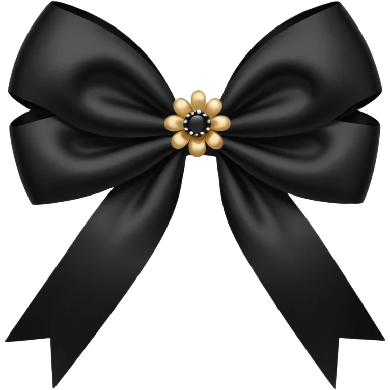 black flower bow with glitter emoji