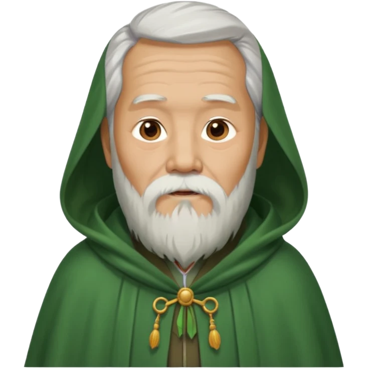 chinese old man bearded with green cloak emoji