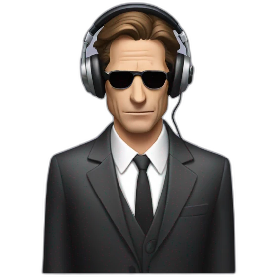 patrick bateman with headphones eyes closed emoji