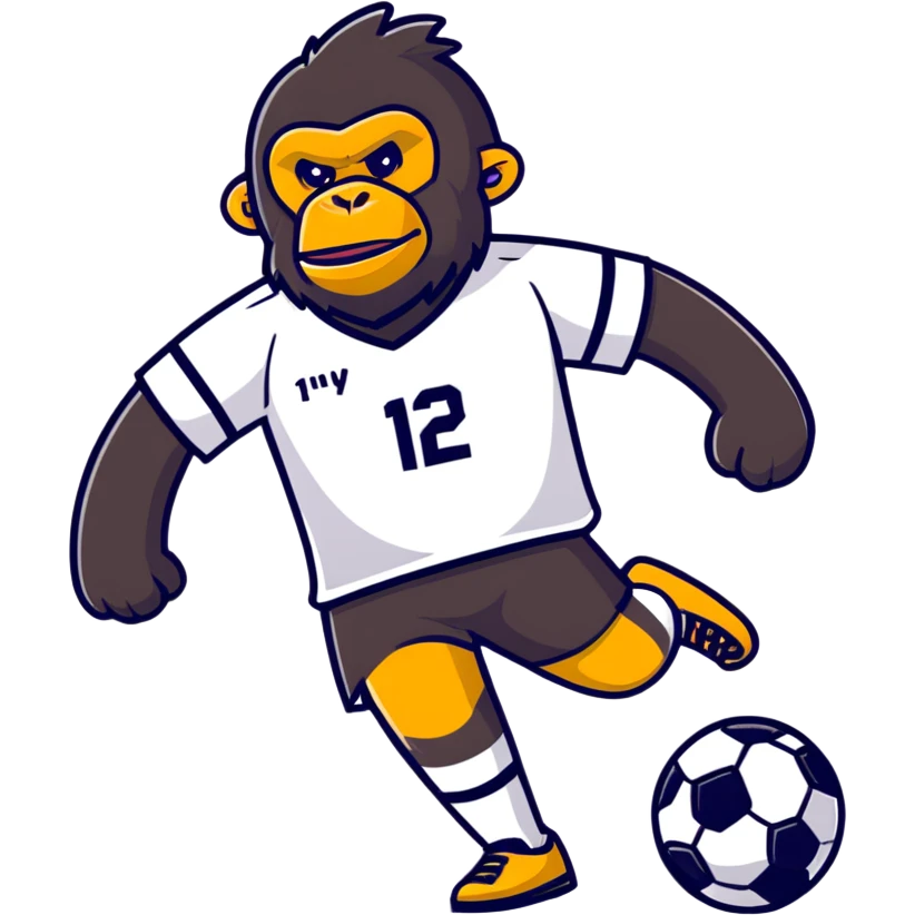 Soccer player with gorilla on his head  emoji