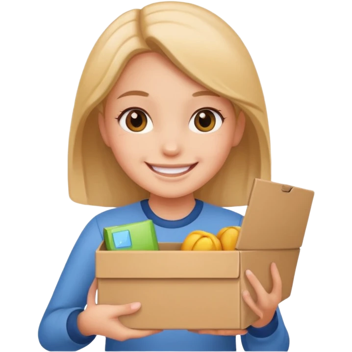 Create unbox and smile on it girly emoji