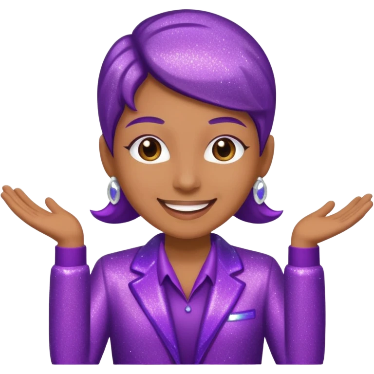 supervisor wearing glitter purple glittery clothes emoji