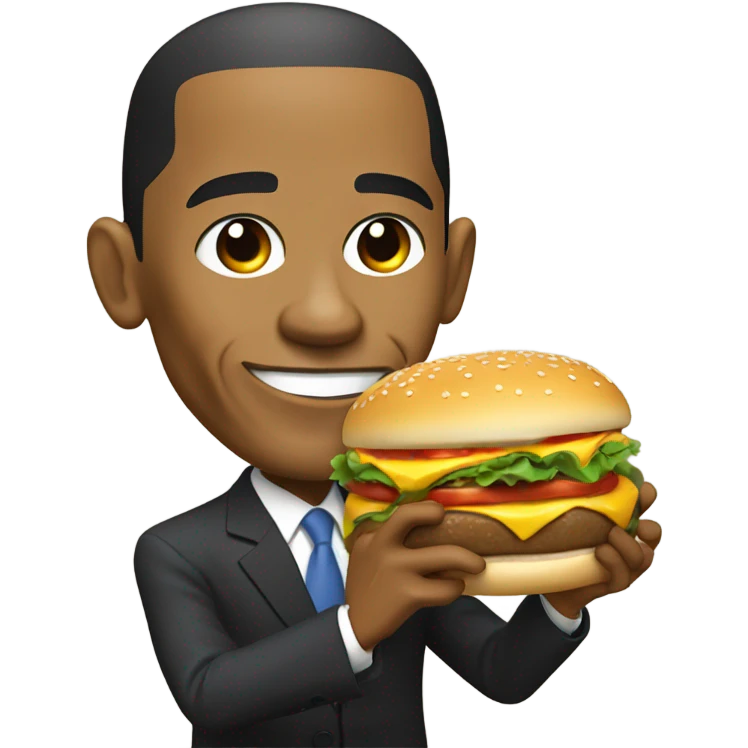 Obama holding a cheeseburger  emoji