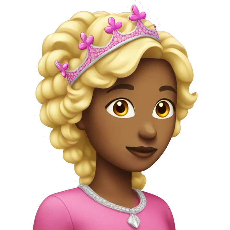 blonde girl with pink crown emoji
