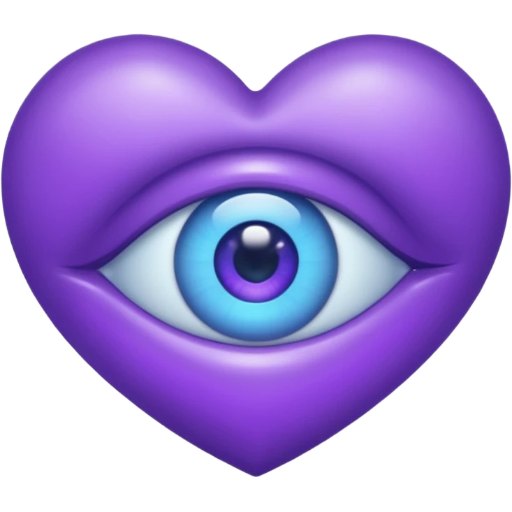 purple heart with a blue tint and a realistic eye emoji
