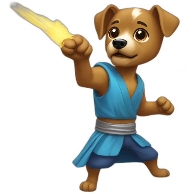 Chien qui fait un kamehameha emoji