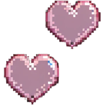 two hearts pixel art emoji