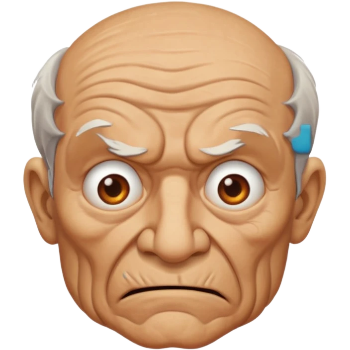 old man dad with mad face emoji