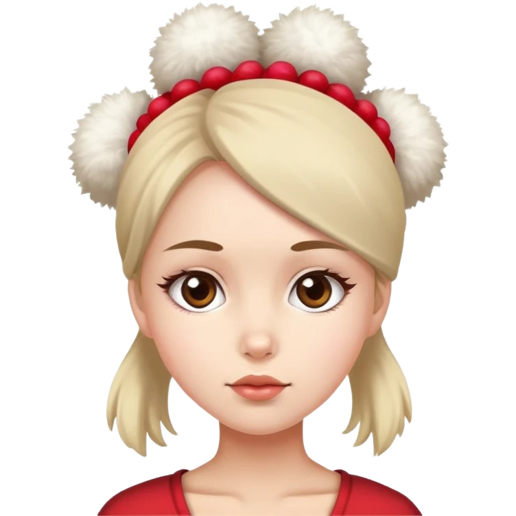 a girl with a pom pom on her head and huge forehead  emoji