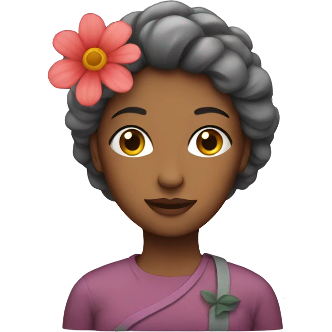 woman with flower emoji