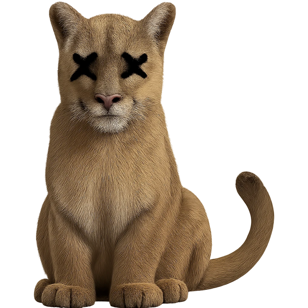 Overlay cartoon X's on the eyes in the exact same style and position as the deer image, referencing the deer for the X style. Keep everything else 100% identical—pose, style, lighting, and details. Make the background transparent. emoji