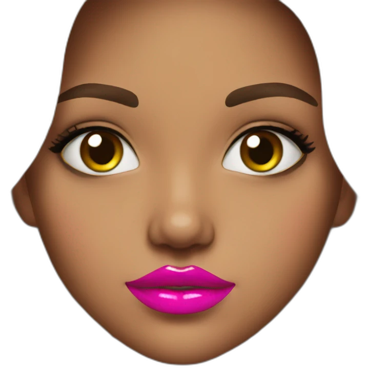 girl with a pink lip gloss funny emoji