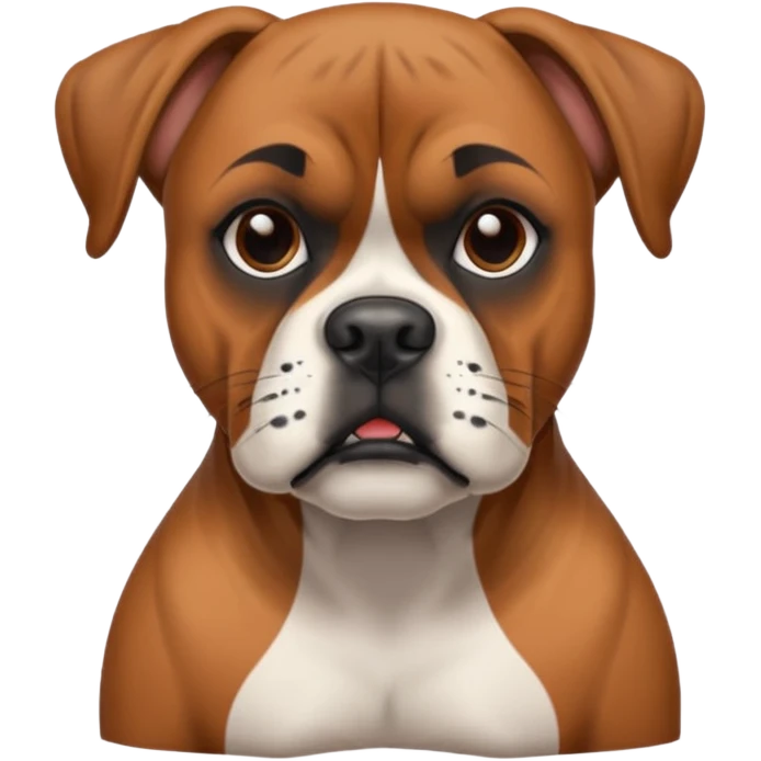 boxer dog with tattoo emoji