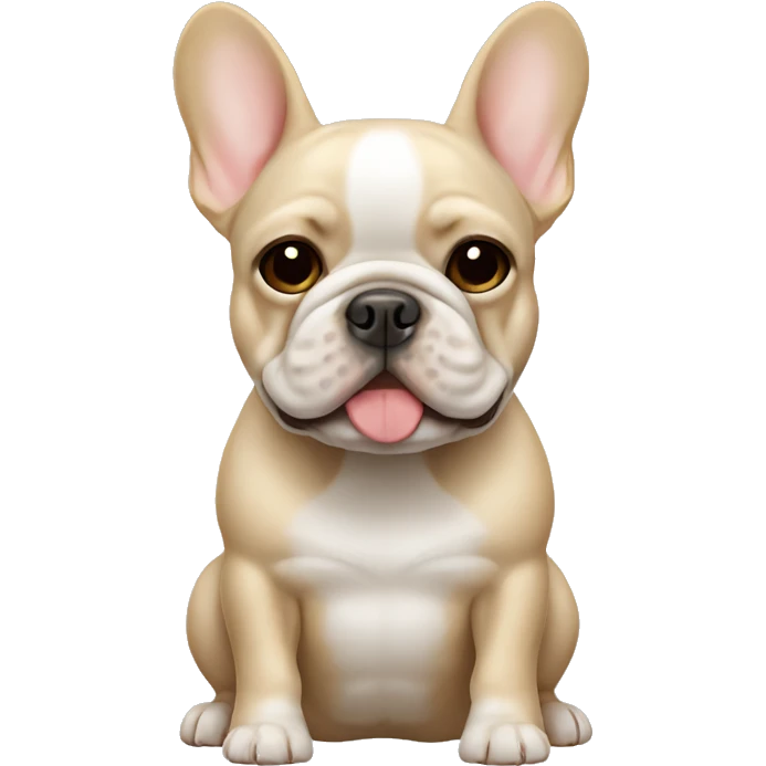 Cream frenchie with white stripe on forehead emoji