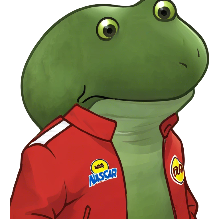 wearing a red nascar racing jacket emoji