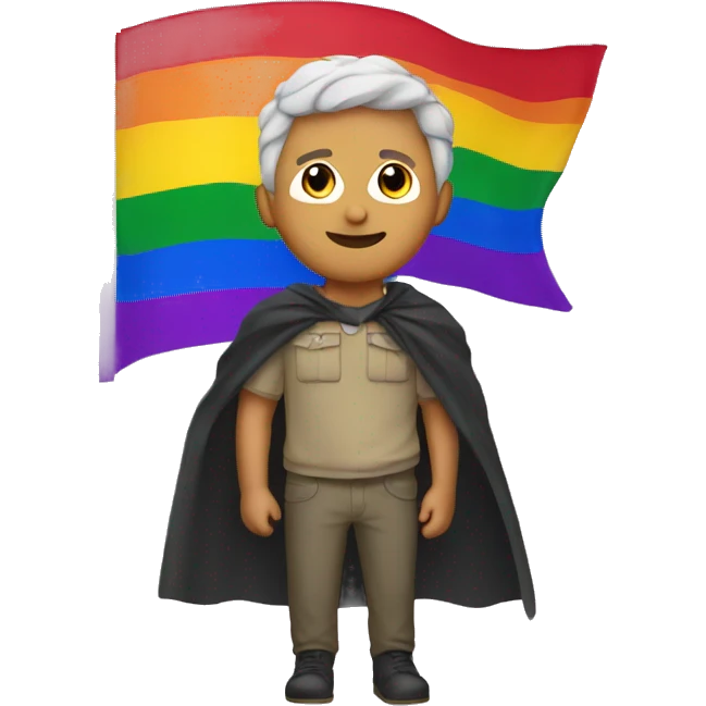 David with a pride flag cape emoji
