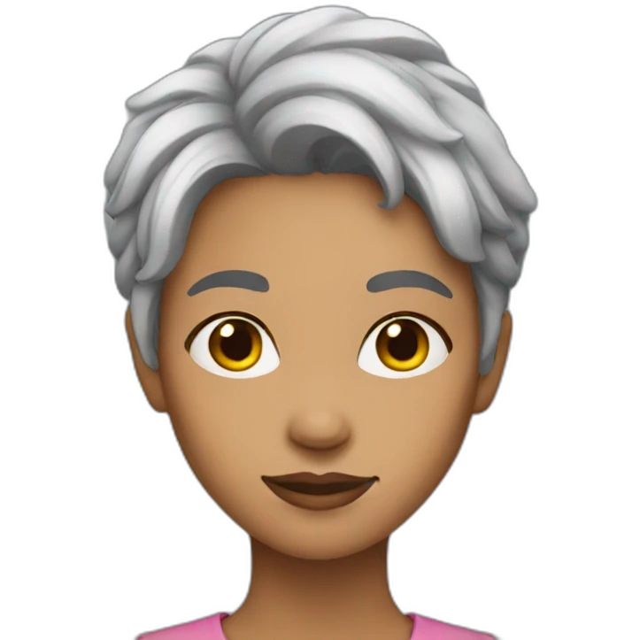 young woman grey hair emoji
