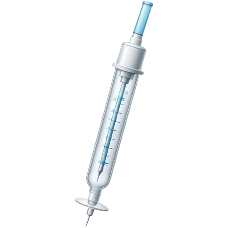 Empty medical syringe with no liquid inside, clear barrel emoji