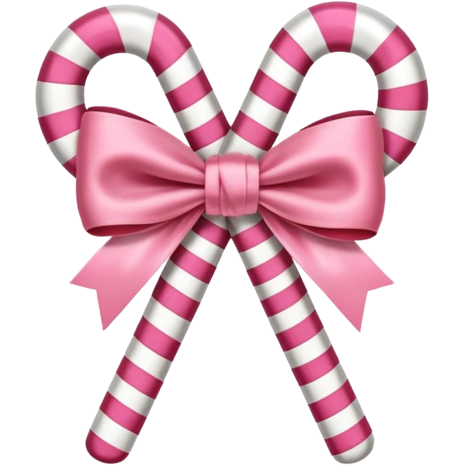 candy cane bow shape with in light pink with a satin bow emoji