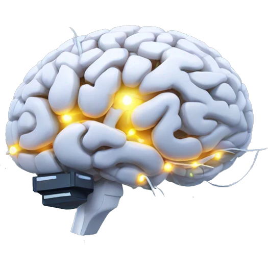 artificial intelligence brain wire electricity emoji