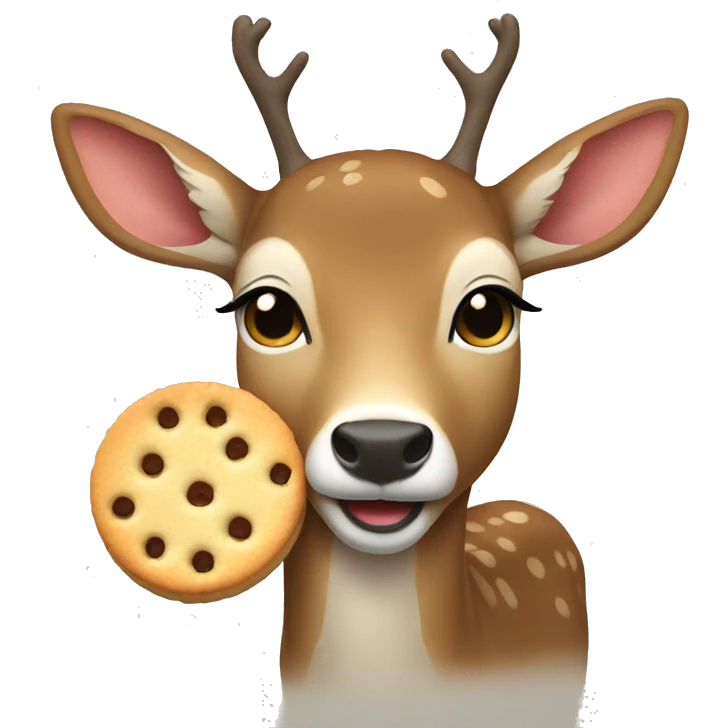Deer from Japan eating biscuits  emoji