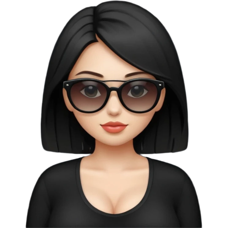 girl naked big boobs with sunglasses full black emoji