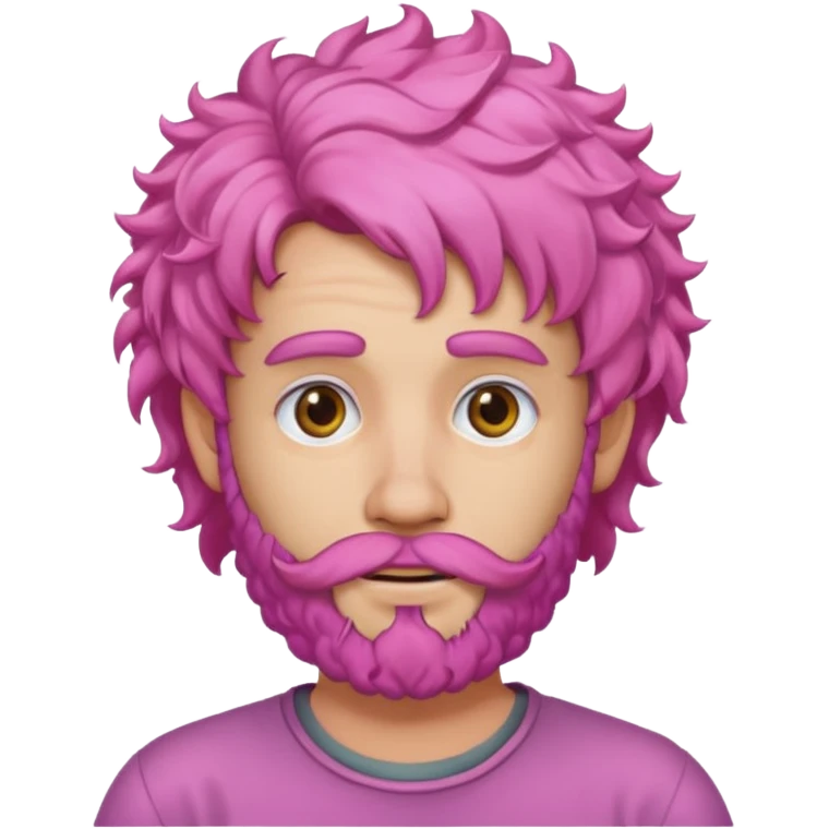 pink haired curly bearded man emoji
