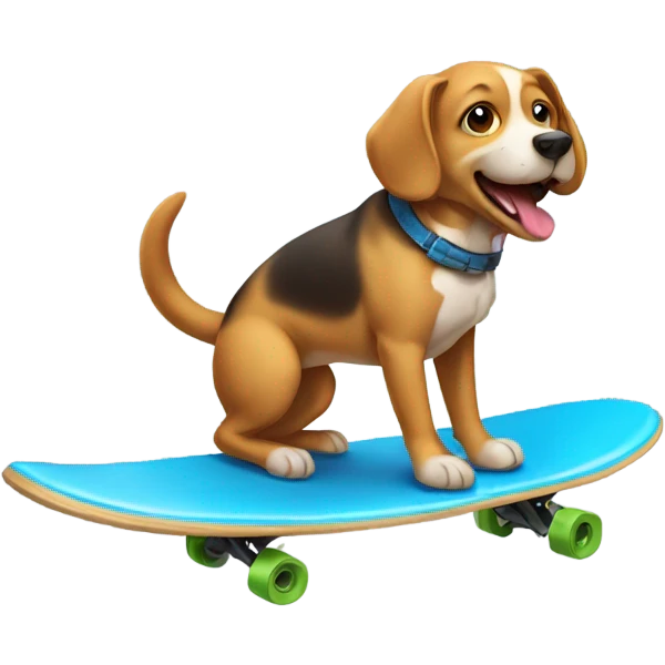 Dog riding a scate board emoji