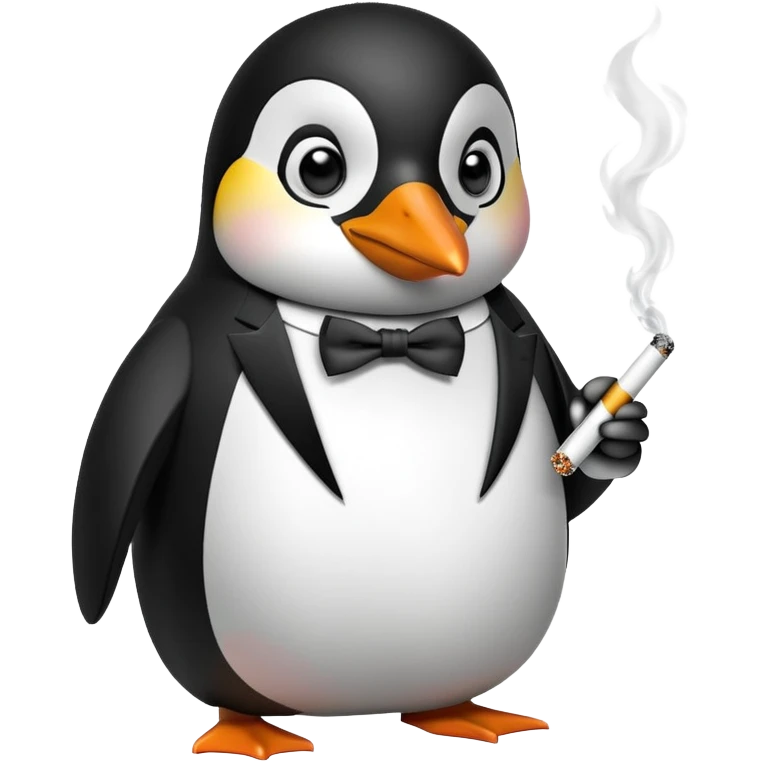 penguin smoking a cigarette emoji