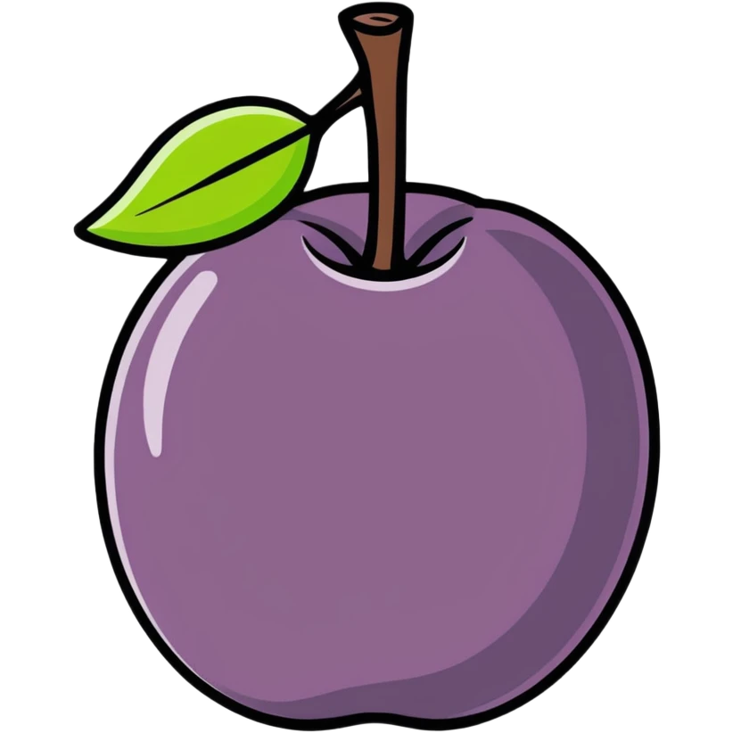 green plum sticker style emoji