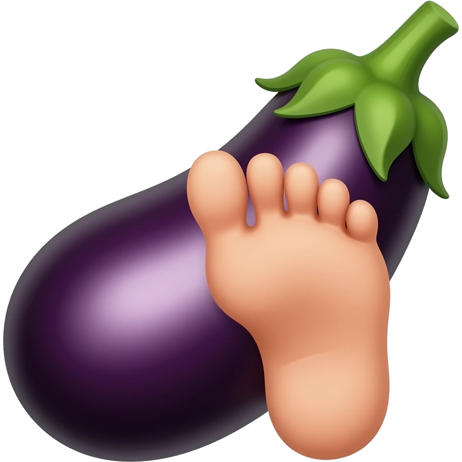 foot on eggplant emoji