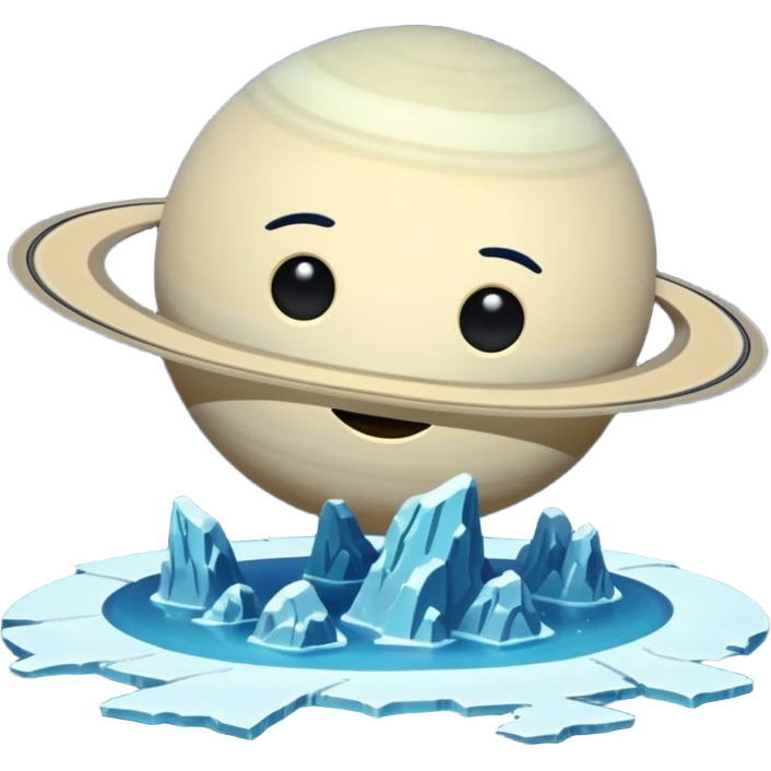 Saturn with 2nd largest moon emoji