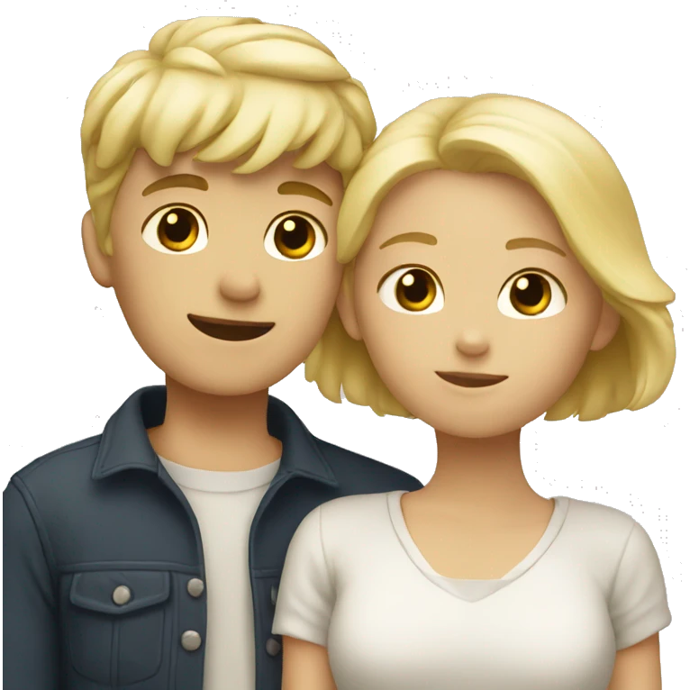 blond boy and girl hugging eachother emoji