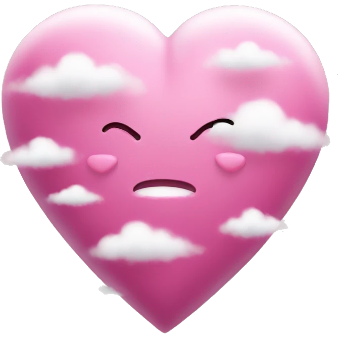 pink heart with a cloud emoji