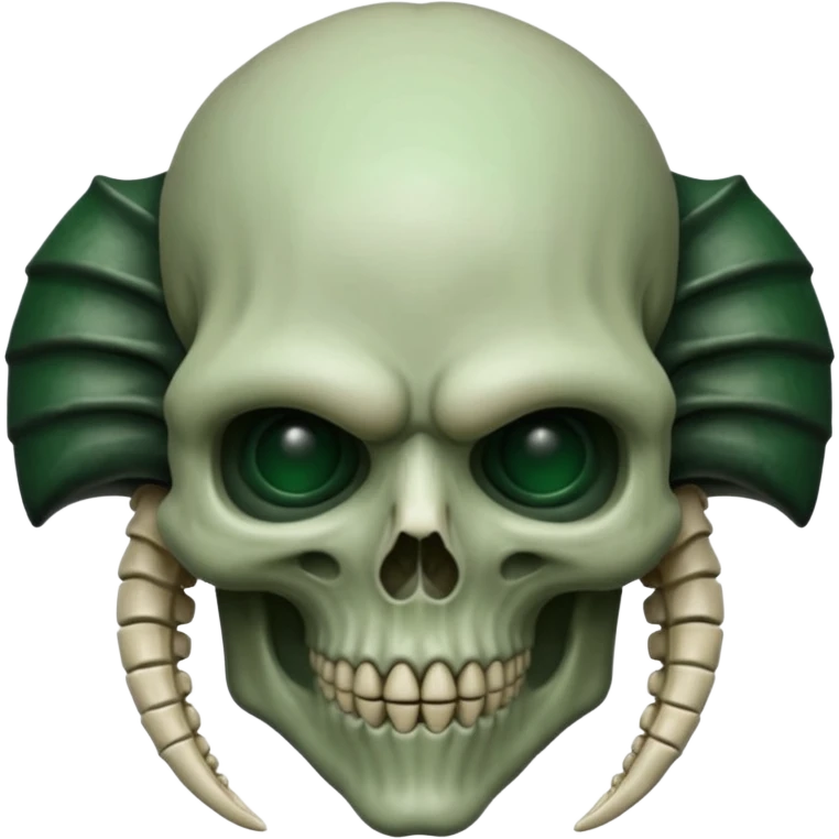 HR giger, wires dark green flesh undead sorcerer, head. bones and skin emoji